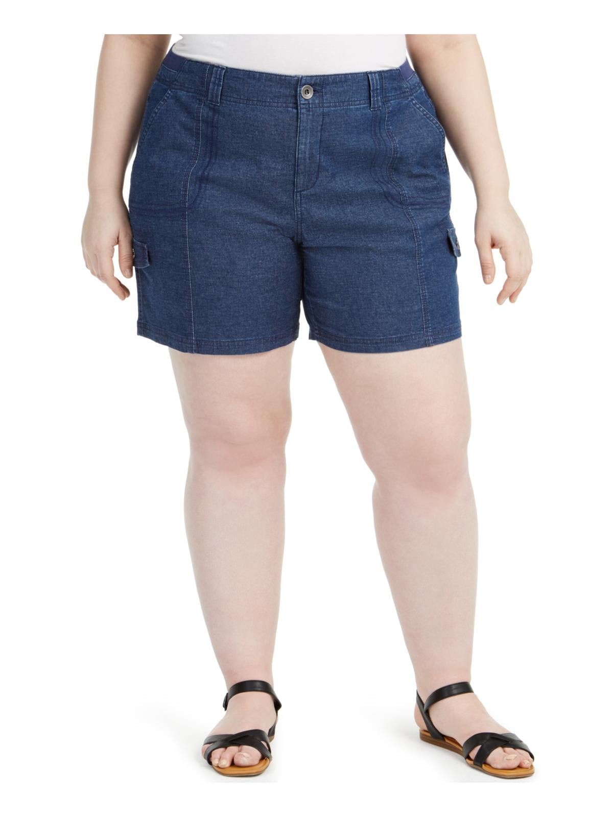Chambray Medium Wash Denim Shorts 