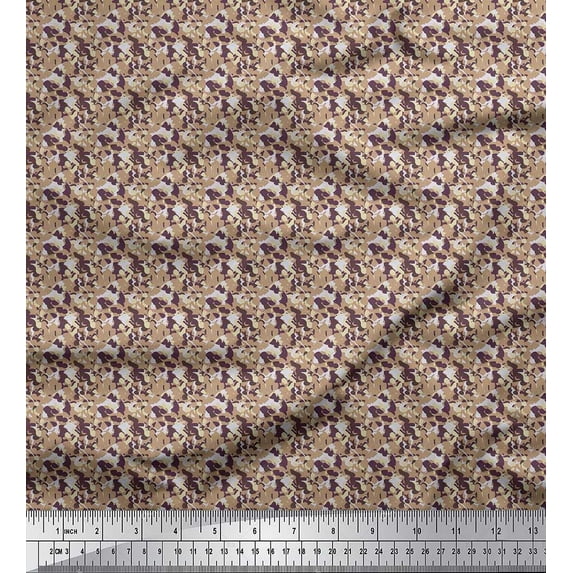 Soimoi Georgette Viscose Fabric Two Tone With White Camouflage Printed Craft Fabric by the Yard 42 Inch Wide