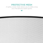 Best Choice Products 47.5x27.25in 3-Panel Steel Mesh Fireplace Screen, Spark Guard w/ Rustic Worn Finish - Black