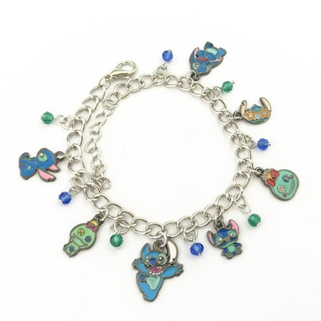 - Lilo and Stitch Silver Tone Cartoon Comic Logo Charm Bracelet w/Gift Box by Superheroes