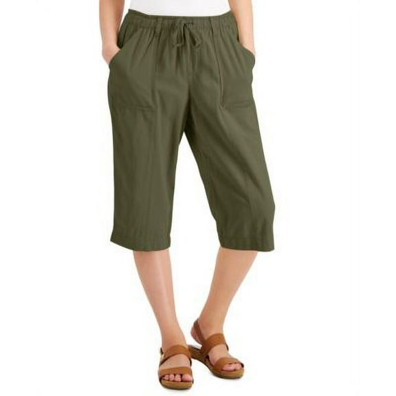 MSRP $40 Karen Scott Charlie Capri Pants Green Size XS