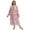 Pink Flowers-Long Sleeve, variant on EFINNY Women's Plus Size Long Nightgowns Floral Print Short Sleeve Long T-Shirt Lounger House Dress Casual Loose Nightshirts, XL-5XL