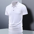 thumbnail image 2 of Dagegui Mens White Athletic Golf Shirt Moisture Wicking Quick-Dry Performance T Shirt Solid Color Short Sleeve Collared Shirts M, 2 of 9