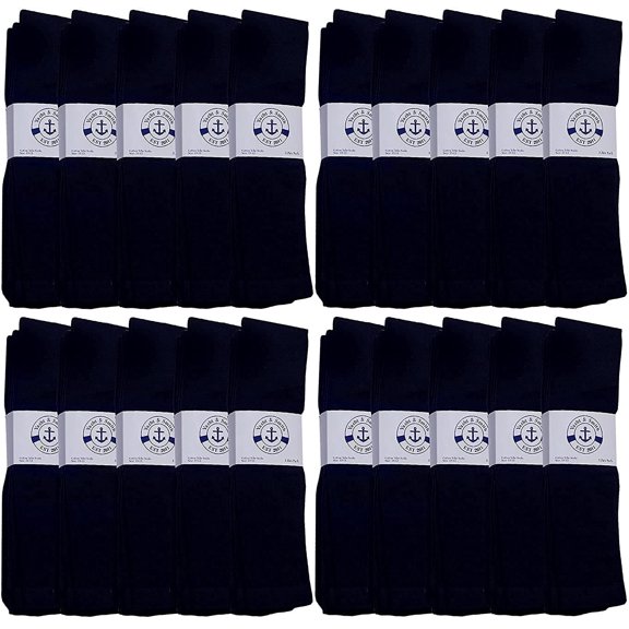 SOCKS'NBULK Whole Bulk Sport Cotton Unisex Crew, Ankle Socks, One Size, Navy