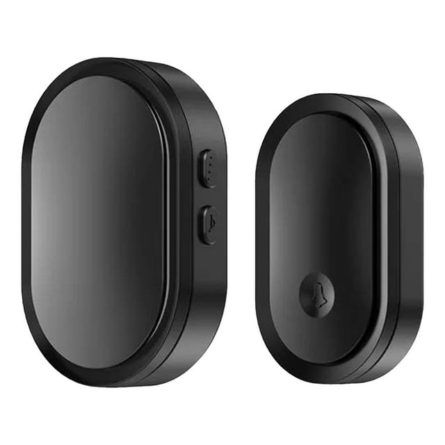 jifeng Lighted Wireless Doorbell Multifunctional 4 Volume Levels Adjustable Volume Home Black
