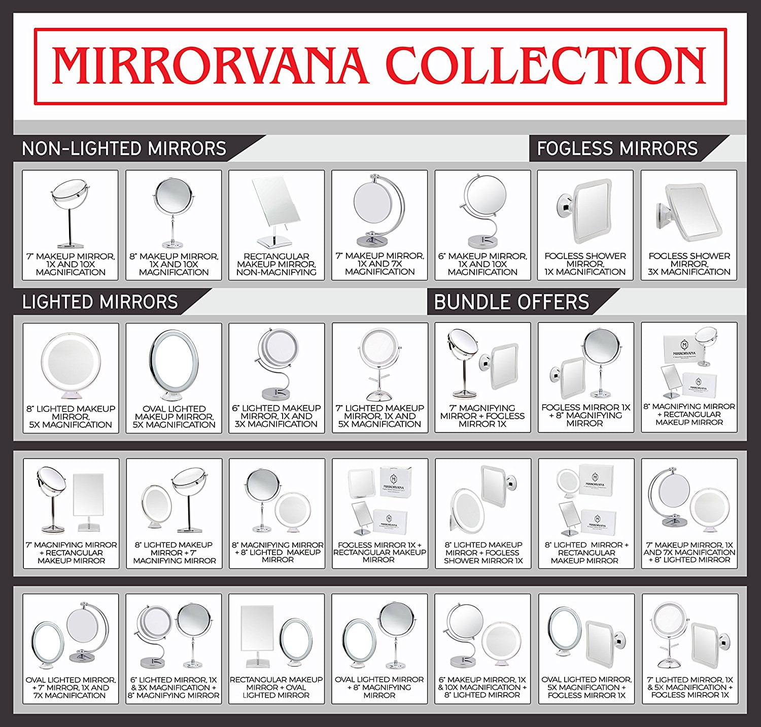 7 Inch Dual Sided Magnifying Led Lighted Vanity Makeup Mirror With 7 Inch Dual Sided Magnifying Led Lighted Vanity Makeup Mirror With Jewelry Hooks 1x And 5x Magnification By Mirrorvana Com