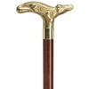 Harvy Canes - Alligator in Brass - Walking Cane - 36" - Brass/Walnut