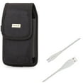 thumbnail image 1 of Rugged Case Belt Clip w Type-C 6ft USB Cable for OnePlus 9, Nord N200 5G/N100/N10 5G, Pro Phone - Holster Canvas Cover, Charger Cord Power Wire J8N for OnePlus 9, Nord N200 5G/N100/N10 5G, Pro, 1 of 11