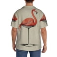thumbnail image 3 of Sikiie Flamingo Sitting On Chair Men's Cuban Shirt, Hawaiian Shirts, Business Casual Button Down Shirts, Short Sleeve Shirt-3X-Large, 3 of 5