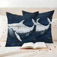 thumbnail image 3 of Summer Blue Whale Outdoor Waterproof Pillow Covers, Coastal Ocean Vintage Wooden Grain Decorative Square Throw Pillowcase Sofa Cushion Sham for Patio/Couch/Chair, 16"x16" 2 Pack, 3 of 8