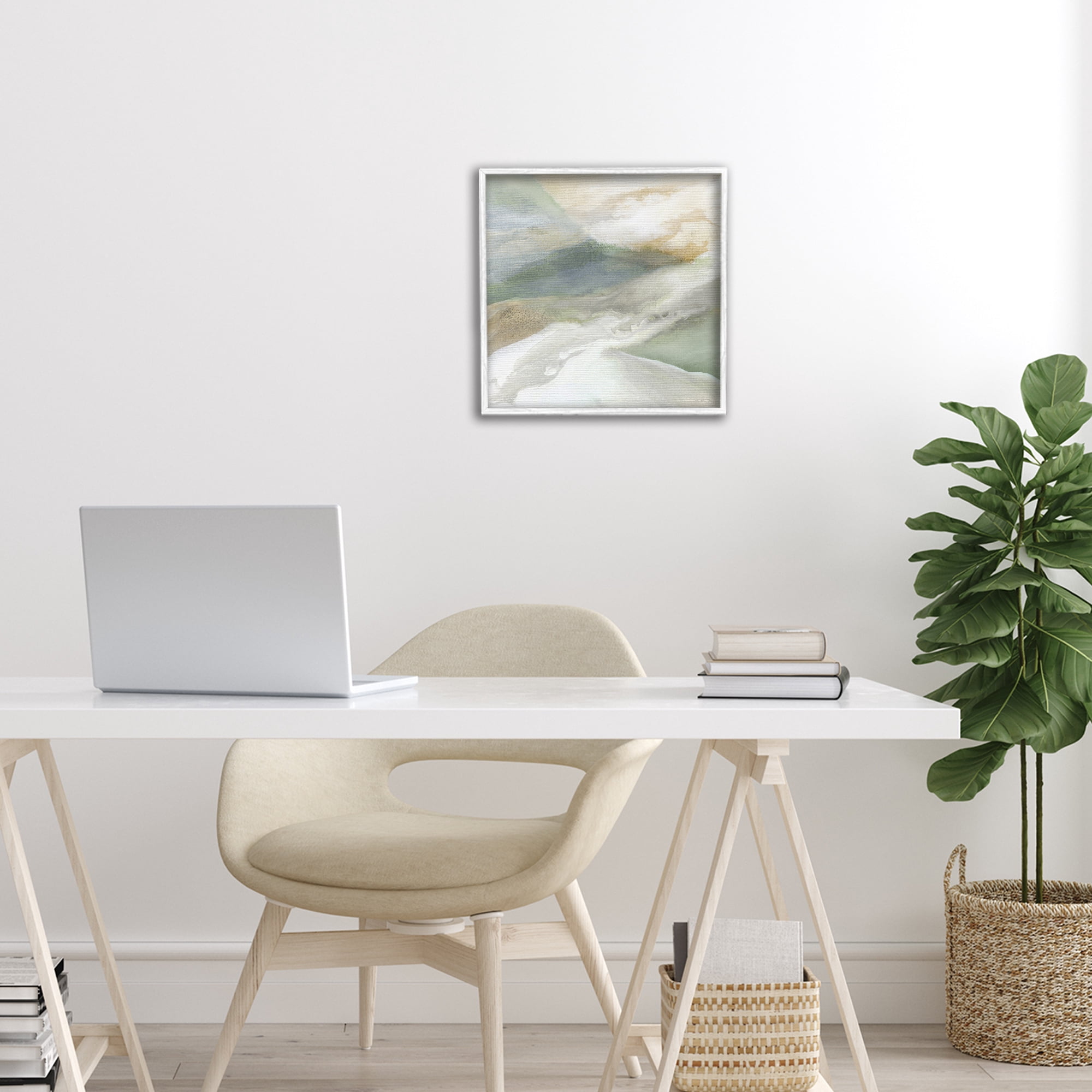 Stupell Industries Serene Mist Over Rolling Fields White Framed Giclee Art, design by Carol Robinson