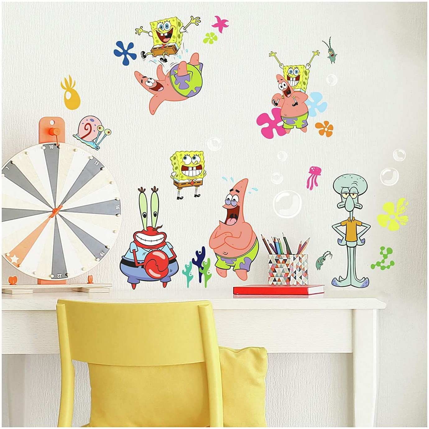 45 New SPONGEBOB SQUAREPANTS WALL DECALS Kids Bedroom Stickers Room Decorations