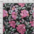 thumbnail image 2 of oneOone Cotton Jersey Black Fabric Leaves & Rose Floral Diy Clothing Quilting Fabric Print Fabric By Yard 58 Inch Wide, 2 of 4