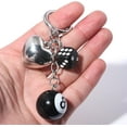 thumbnail image 4 of Magic 8 Ball Dice Keychain - y2k Lucky Star Dice Billiards Twinkling Stars a Pendant - Car Backpack for Handbags Women Men, 4 of 8