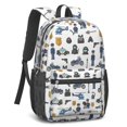 thumbnail image 2 of Police and Helicopter White Pattern 17" Waterproof Oxford School Backpacks for Teens, S-Shape Padded Straps, for School, Travel, Hiking, Camping, 2 of 4