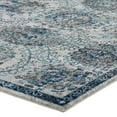 thumbnail image 2 of Modern Contemporary Urban Living Lounge Room Area Rug Runner Floor Carpet, Moroccan Distressed Vintage Style, Fabric, Blue Ivory White, 2 of 8