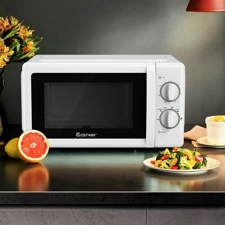 Costway Retro Microwave Oven 0.7 Cu. Ft 12.5 in in White - Walmart.com