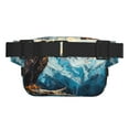thumbnail image 3 of Saiise Iceberg Chauve Aigle Motif Double Compartiment Sac Banane Carré Sac de Taille Réglable Mains Libres Ceinture de Course Randonnée Sécurité Voyage Sergé Bandoulière, 3 of 9
