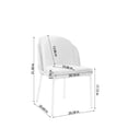 thumbnail image 2 of Dining Chairs Set of 2, Modern Upholstered Kitchen Chair with Metal Legs, Armless Chairs for Kitchen and Dinning Room, Antique White, 2 of 9