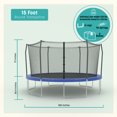 thumbnail image 6 of Skywalker Trampolines 15ft Round Trampoline with Safety Enclosure Net - Blue Outdoor Trampoline for Kids & Adults, Heavy-Duty Rust-Resistant Frame, 6 of 7