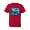 thumbnail image 2 of Owl Flying at Nihght In Front of the Moon Animal Lover Men's Graphic T-Shirt, Red, 4XL, 2 of 3