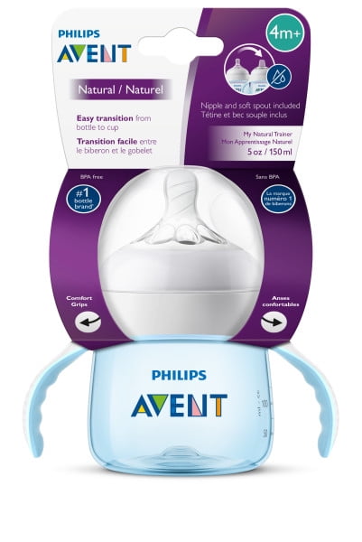 kaas Ambacht offset Philips Avent Natural Trainer Sippy Cup with Fast Flow Nipple and Soft  Spout, Clear, 5oz, 1pk, SCF262/03 - Walmart.com