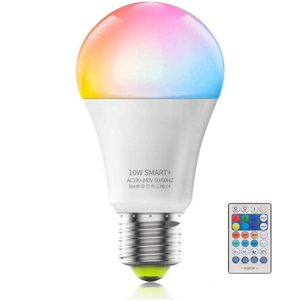 WiFi RGB Smart LED Light Bulb 2700-6500K 10W E27/B22 Lamp For Alexa Google  Home 