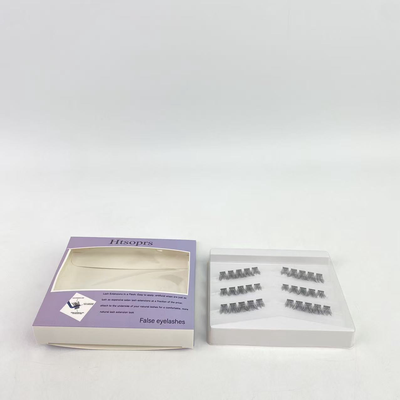 Htsoprs False eyelashes,Eyelash Extension Lengthening Wisps - Featherlight Synthetic Reusable Artificial Eyelashes Multipack of Mini Lash Clusters for that Authentic Eyelash Extension Look