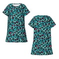 thumbnail image 5 of Salouo Leopard 1 Print Short Sleeve Sleepshirt for Womens Comfy Nightgown Scoopneck Cute Nightdress Ruffle -XX-Large, 5 of 7