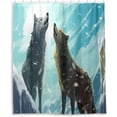 thumbnail image 2 of Wolves in Winter Snow Shower Curtain Waterproof Fabric with 12 Hooks Bathroom Decorative Bath Curtain Set Polyester Fabric Machine Washable 60 x 72 Inch, 2 of 6