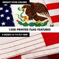 thumbnail image 5 of G128 Combo Pack: 6 Ft Tangle Free Spinning Flagpole (Black) & Mexico USA Friendship Flag 3x5 Ft Printed 150D Polyester, Brass Grommets (Flag Included) Aluminum Flag Pole, 5 of 9