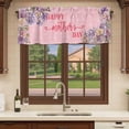 thumbnail image 6 of Happy Mother's Day Curtain Valances for Windows, Kitchen Valance Window Treatments Panel 2 Pack, Pink Love Heart Purple Spring Floral Rod Pocket Short Curtains for Bathroom Bedroom 54 x 18 Inch, 6 of 8