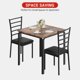 thumbnail image 2 of QinaQin Juego de comedor cuadrado para 2 personas, mesa y 2 sillas, diseño compacto para cocina, comedor o departamento de espacios pequeños, 2 of 8
