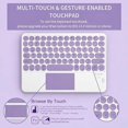 thumbnail image 4 of Detachable Bluetooth Keyboard Case with Multi-Touch Trackpad & 2.4G Wireless Mouse for 2025 Lenovo Idea Tab Plus 12.1" / Tab K12, Round Keys,Lavender, 4 of 7
