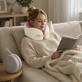 thumbnail image 4 of Memory Foam Travel Neck Pillow Adjustable Drawstring Support Head Rest Breathable Neck Cushion For Airplane Car Office(Pink-23Cm), 4 of 4
