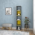 thumbnail image 3 of Ada Home Decor Furniture Multiple Tier Open Shelf Anthracite Mustard Braeside Modern Bookcase, 3 of 7