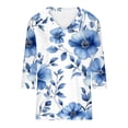 thumbnail image 2 of Cilsoka V Neck T Shirts for Women Black Womens Floral Tops Long Sleeve Womens Tunic Tops 3/4 Sleeve Loose Fit Blouses for Women Casual My Orders past Orders, 2 of 4