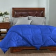 thumbnail image 3 of 5 Piece Striped Diamond Pattern Comforter Set Super Soft 800 Thread Counts, All Season, 100% Egyptian Cotton, Full/Queen Size Royal Blue Color, 3 of 7