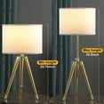 thumbnail image 4 of Ore International 35.5" - 25.75"H Adjustable Hieght Brass/Shiny Gold Modern Tripod Table Lamp, 4 of 10