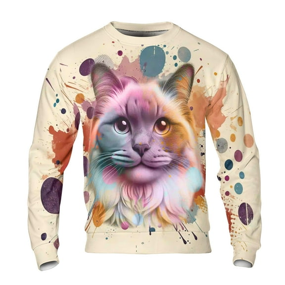 Ragdoll Portrait Watercolor Vintage Retro Styles All Over Print 3D Sweatshirt Unisex Merch Cat Lover Kitten Owner Gifts Idea - 00001