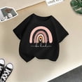 thumbnail image 4 of Chemises Filles Enfants Mode Imprimé Col Rond Manches Courtes Tee Été Mignon Décontracté Hauts Filles Noir 2 Ans-4 Ans, 4 of 4