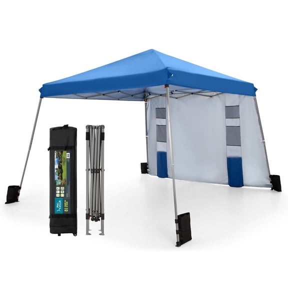 Pop Up Canopy 12x12 Folding Tent Protable Ez up Gazebo Party Tent w/1pc Sidewall