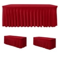 thumbnail image 1 of Mantel HolidayIdeas de spandex rojo para mesa de 8 pies, paquete de 2, 1 of 8