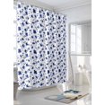 thumbnail image 3 of Shower Curtain Blue Flowers Leaf Shower Curtains for Bathroom, Waterproof Polyester Shower Curtain Set with Hooks, Extra Long 72" x 78" Wildflowers Simple Style, 3 of 6