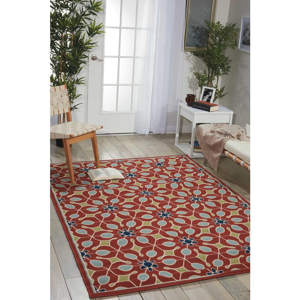 Nourison Caribbean Indoor/Outdoor Rust 7'10" x 10'6" Area Rug, (8x11)