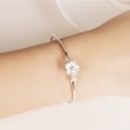 thumbnail image 3 of Copper Silver Crystal Flower Leaf Cuff Bracelet Elegant Nature Inspired Design Adjustable Wristband Gift for Women, 3 of 7