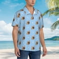 thumbnail image 5 of Fotbe Brown French Bulldog Hawaiian Shirt for Men Unisex Summer Beach Casual Short Sleeve Cotton Linen Button Down Shirts-Medium, 5 of 9