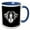 Blue/White, variant on 3drose, White on Black Art Deco Owl Monogram Letter E, 11oz Magic Transforming Mug