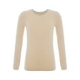 thumbnail image 2 of Sinleey Kids Girls Fleece Thermal Underwear Tops Crew Neck Long Sleeve Base Layer Tops Undershirt Type A Nude XL, 2 of 8