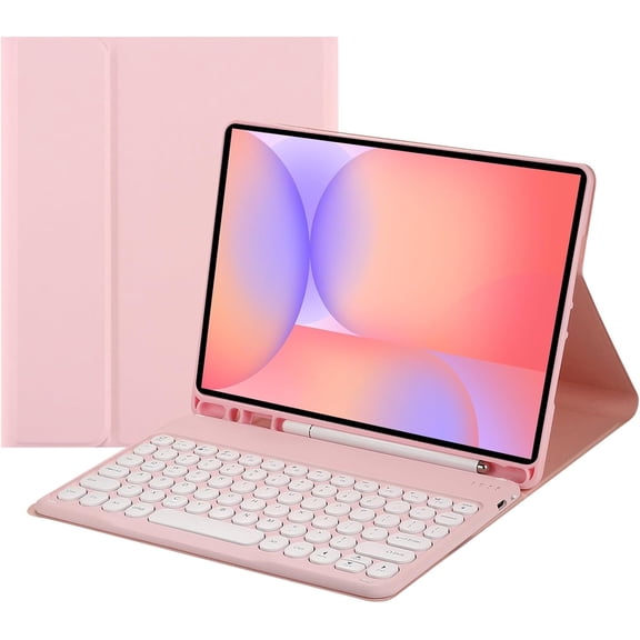 Keyboard Case for Samsung Galaxy Tab S10 Lite/ S10 FE/ S9 FE 5G 10.9 Inch/Tab S9 11 Inch with S Pen Holder, Slim Stand Cover Detachable Keyboard